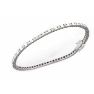 PULSERA ORO BLANCO Y BRILLANTES 1.75 QT