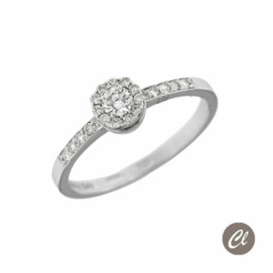 ANILLO ORO BLANCO Y BRILLANTES 0.31 QT
