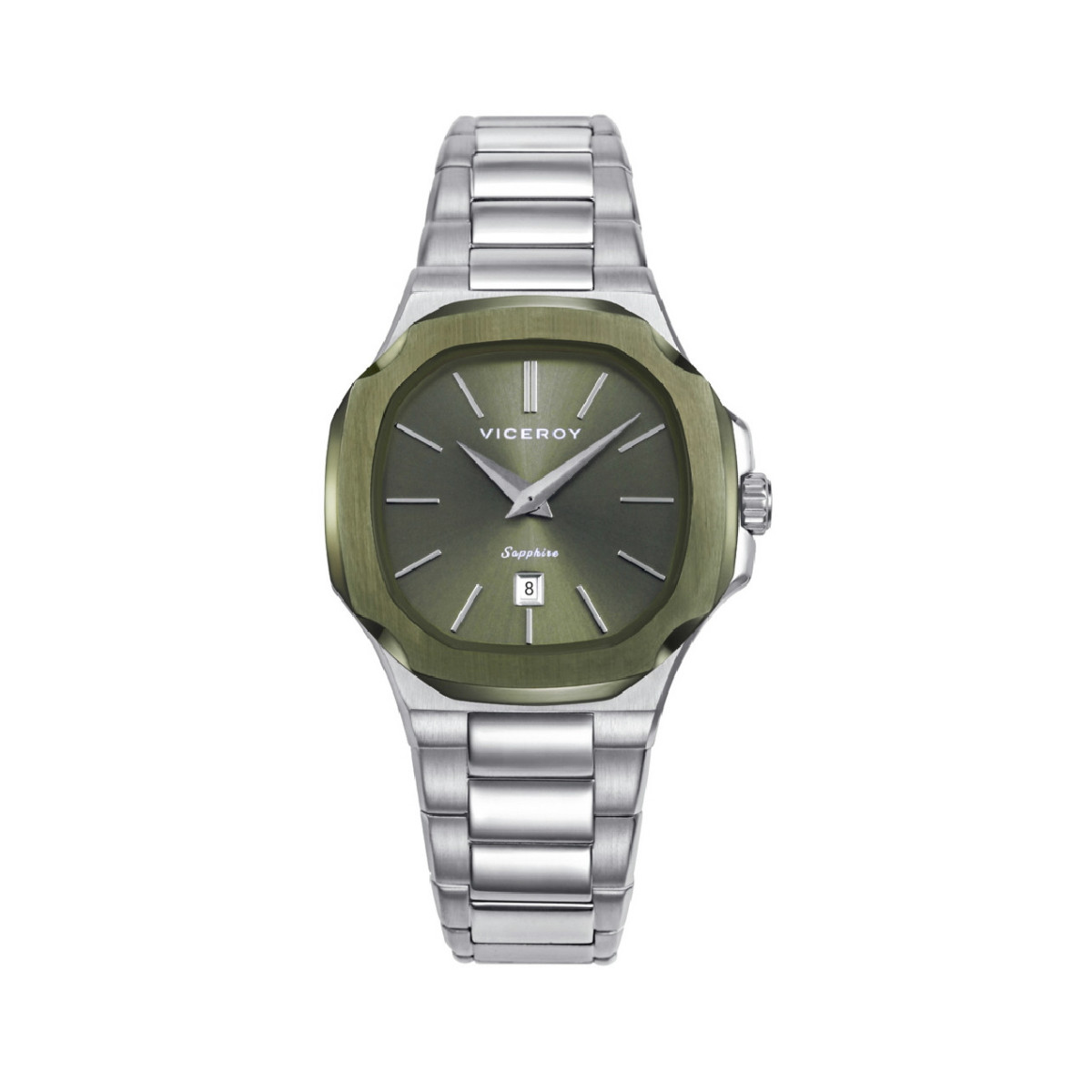RELOJ ACERO IP VERDE VICEROY