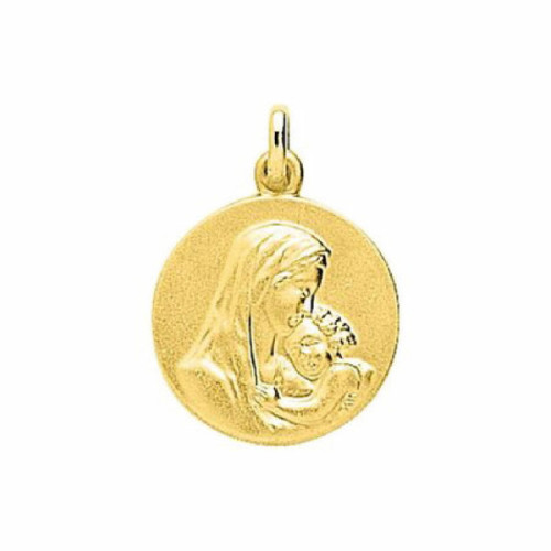 MEDALLA VIRGEN PLATA BAÑADA ORO