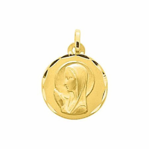 MEDALLA VIRGEN PLATA BAÑADA ORO