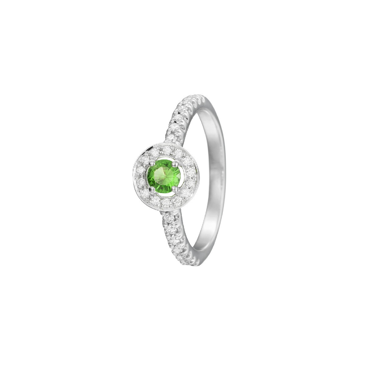 ANILLO O/B BTES 0.22 Y ESMERALDA 0.25 QT