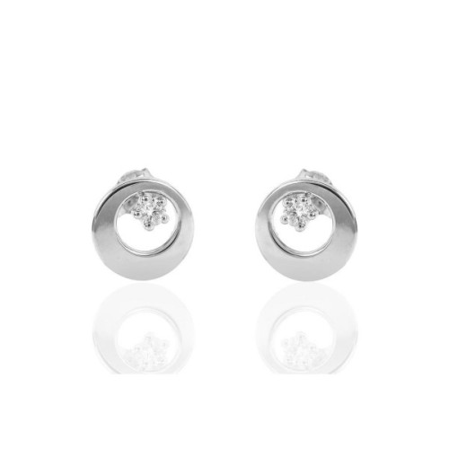 PENDIENTES ORO BLANCO Y CIRCONITAS