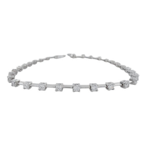 PULSERA ORO BLANCO Y CIRCONITAS
