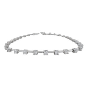 PULSERA ORO BLANCO Y CIRCONITAS