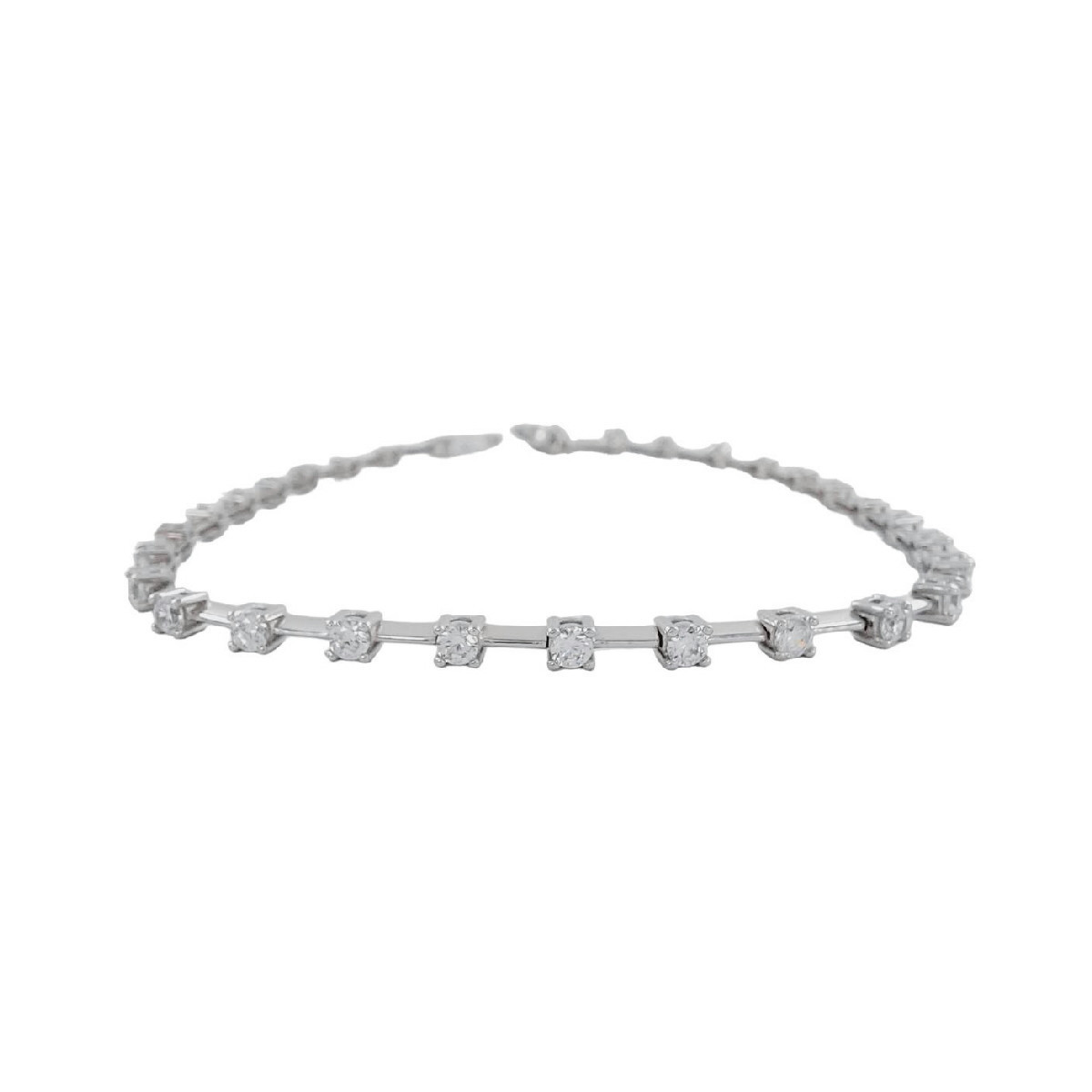 PULSERA ORO BLANCO Y CIRCONITAS