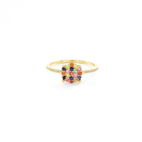 ANILLO ORO Y ZAFIROS MULTICOLOR