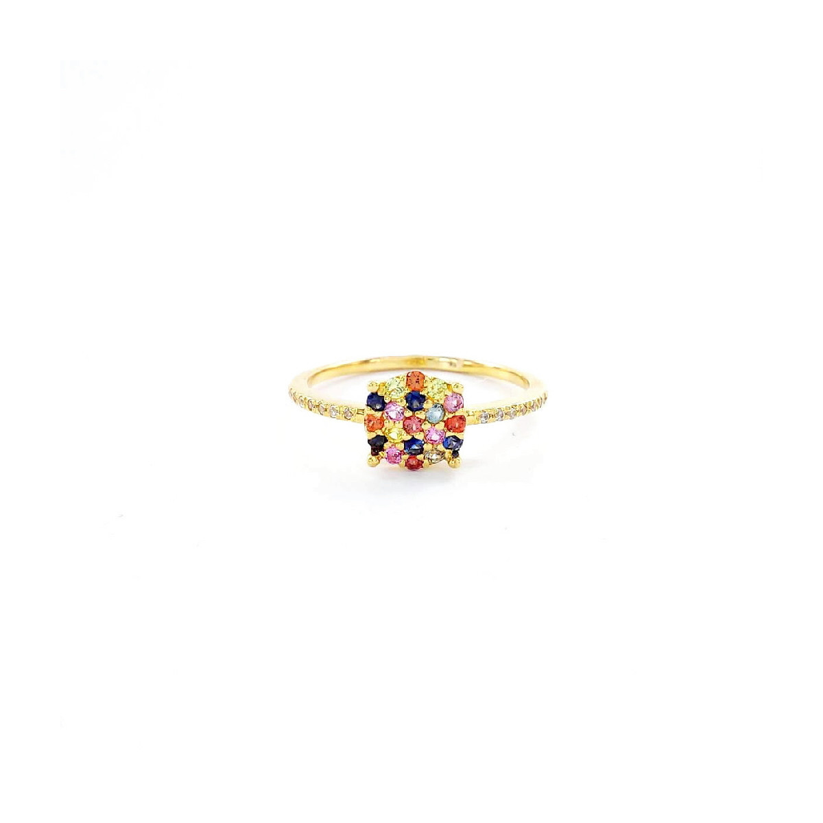 ANILLO ORO Y ZAFIROS MULTICOLOR