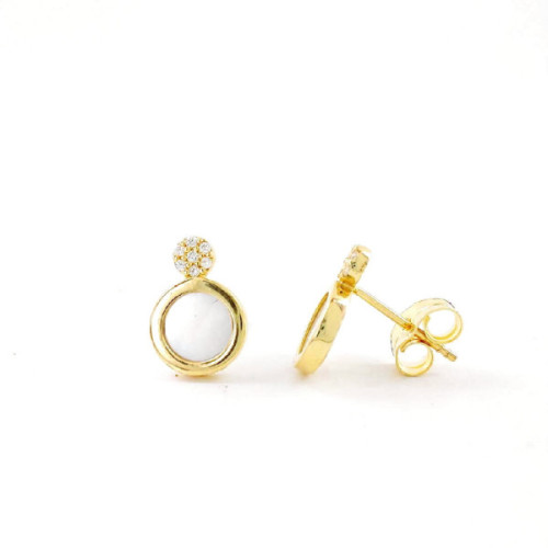 PENDIENTES ORO NACAR Y CIRCONITAS