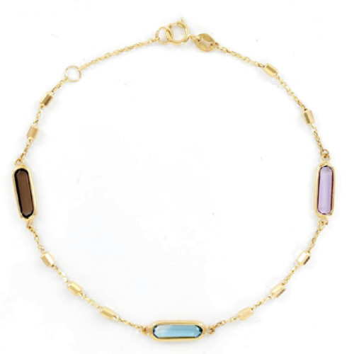 PULSERA DE ORO Y PIEDRAS