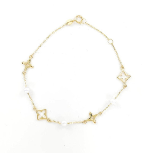 PULSERA ORO Y PERLAS