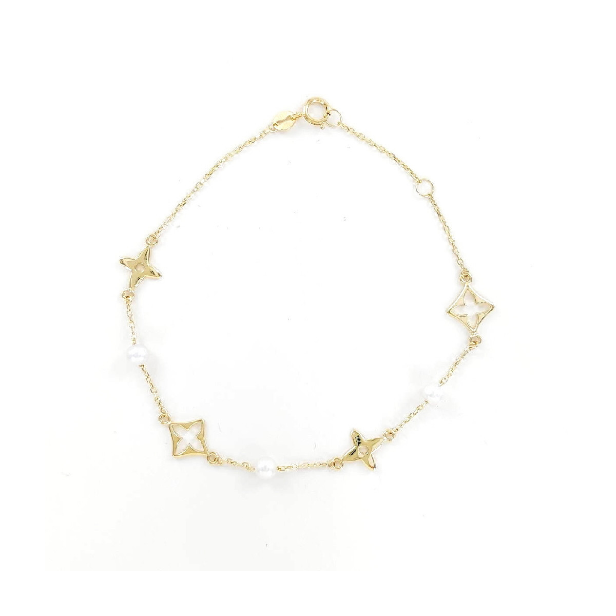 PULSERA ORO Y PERLAS