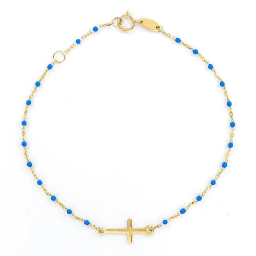 PULSERA DE ORO CON CRUZ