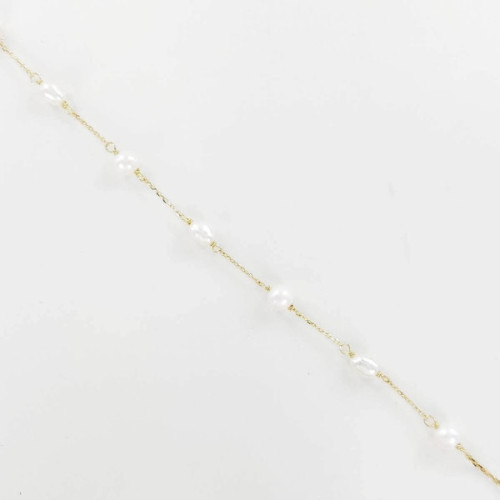 PULSERA DE ORO CON PERLITAS - 240, 153