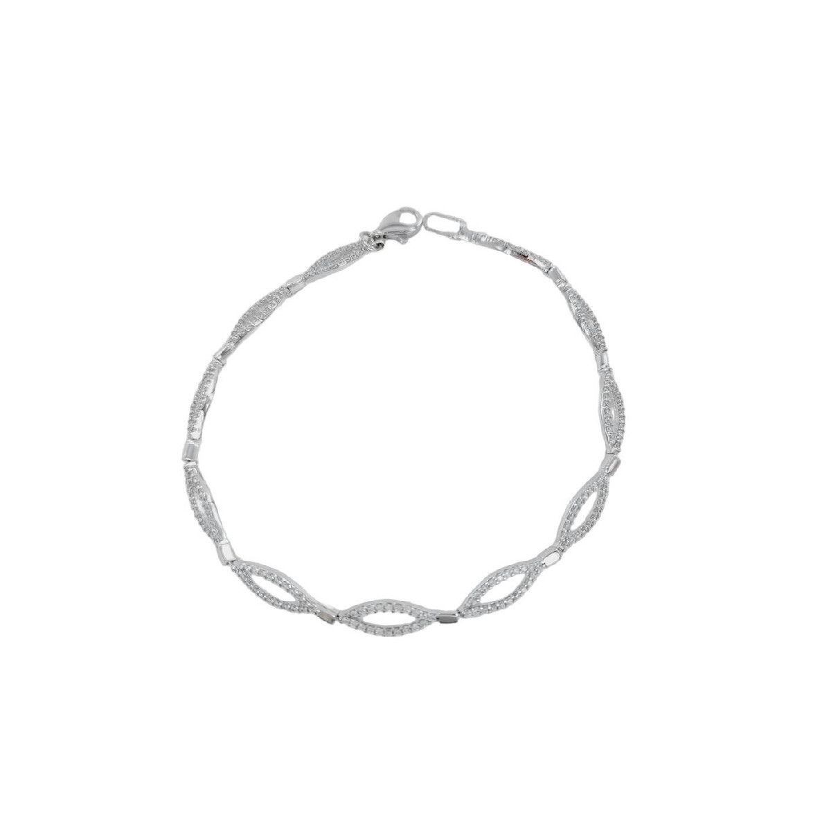 PULSERA ORO BLANCO Y CIRCONITAS