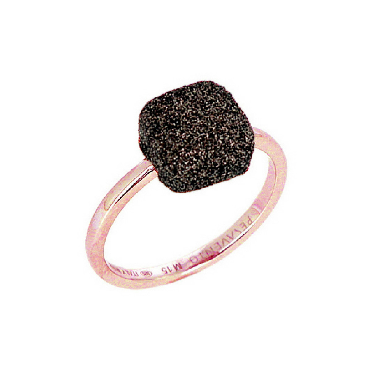 ANILLO PLATA ROSA Y POLVO MARRON